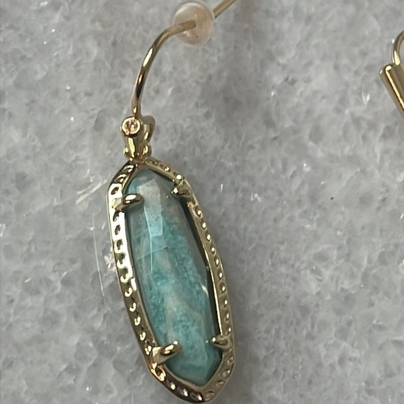 Kendra Scott Emma 14K Gold Over
Brass Amazonite drop turquoise Earrings New OS - Picture 2 of 5